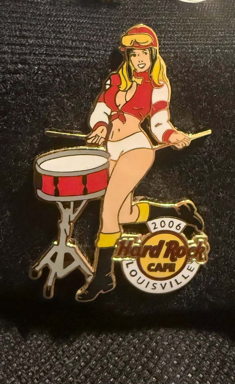Hard Rock Cafe Louisville 2006 Drummer Girl Pin